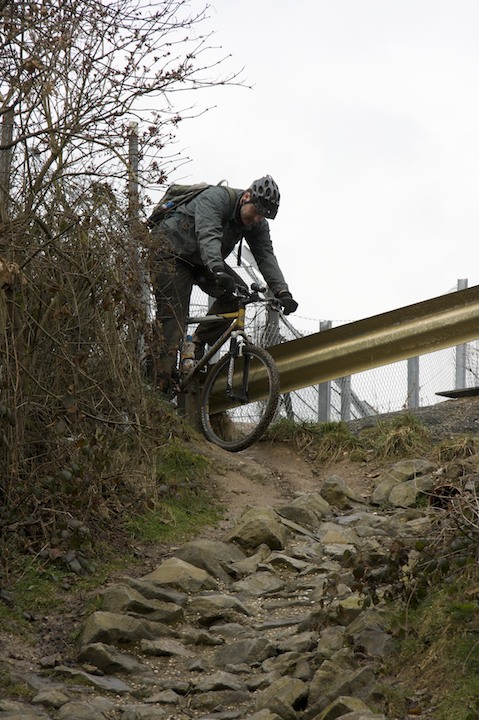 Stuart descending a storm drain